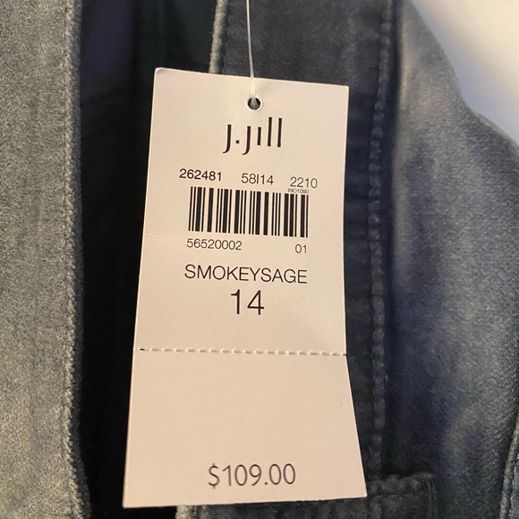 Women’s Size 14 (Brand: J~Jill) SmokeySage Green velveteen pants (orig: $109) - Picture 4 of 4